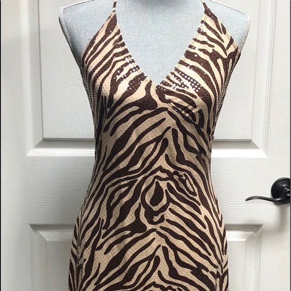 Dresses & Skirts - Tiger safari animal print sequin dress